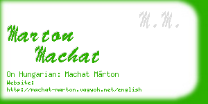 marton machat business card