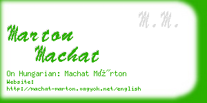 marton machat business card